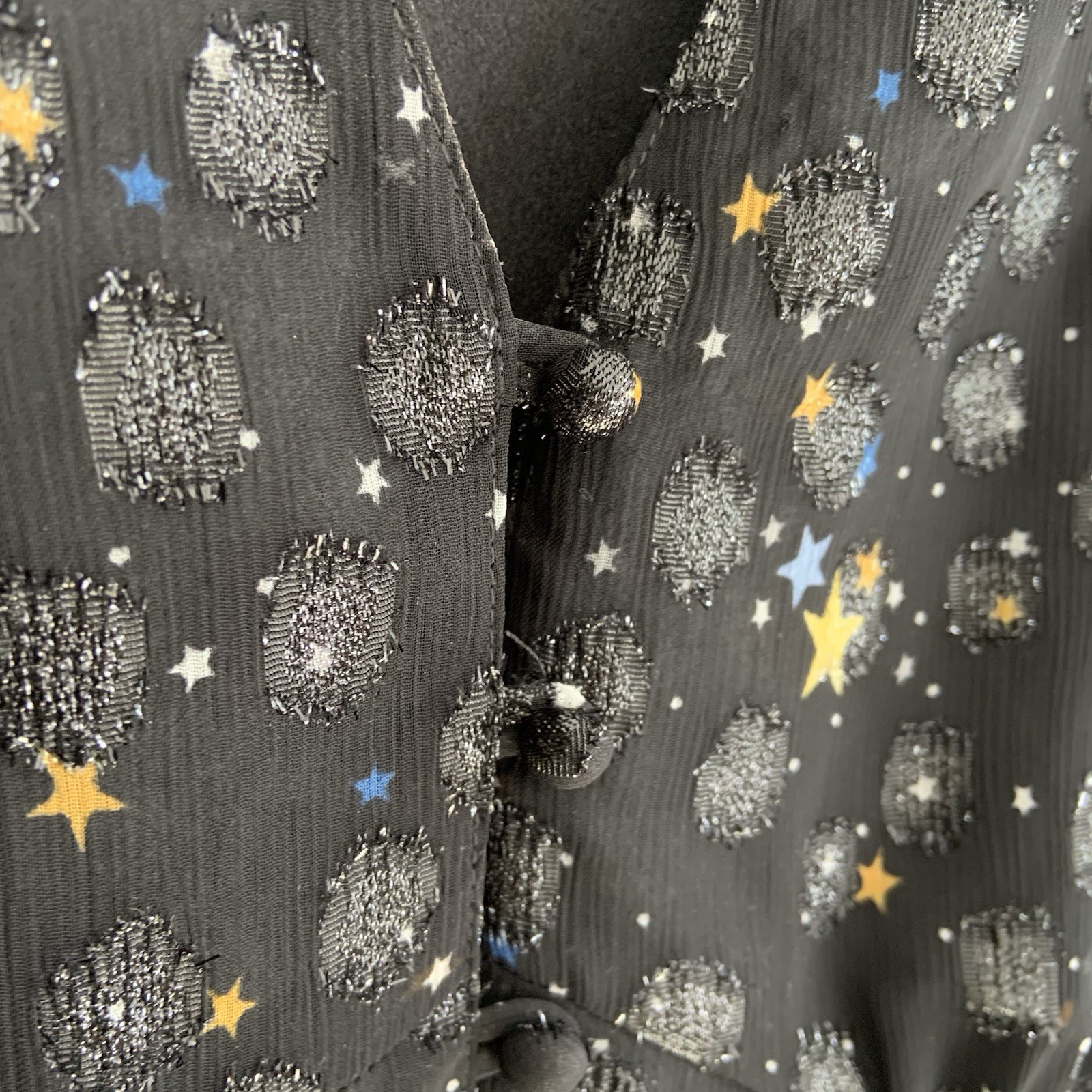 UNTUCKit Scarlett Starry Celestial button up V ne… - image 4