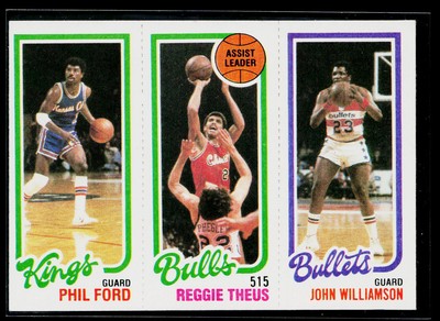1980-81 Topps #43 / 127 / 252 Phil Ford / Reggie Theus / John Williamson , NM