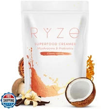 RYZE SUPERFOODS Probiotic Coffee Creamer with 6 Organic Adaptogenic Mushrooms