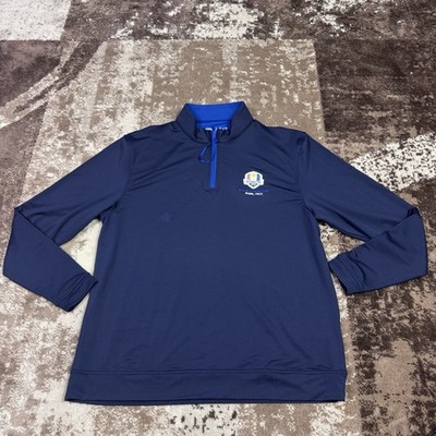 Ryder Cup 2023 1/4 Zip Pullover Mens XL Blue Golf Marco Simone Rome Stretch