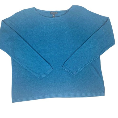 Elieen Fisher Tencel Lyocell Merino Wool Long Sleeve Sweater Medium - Picture 2 of 13