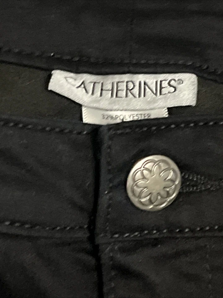 Pantalón Catherines Suprema para mujer talla grande 34W negro pierna recta elástico Foto 2 de 4