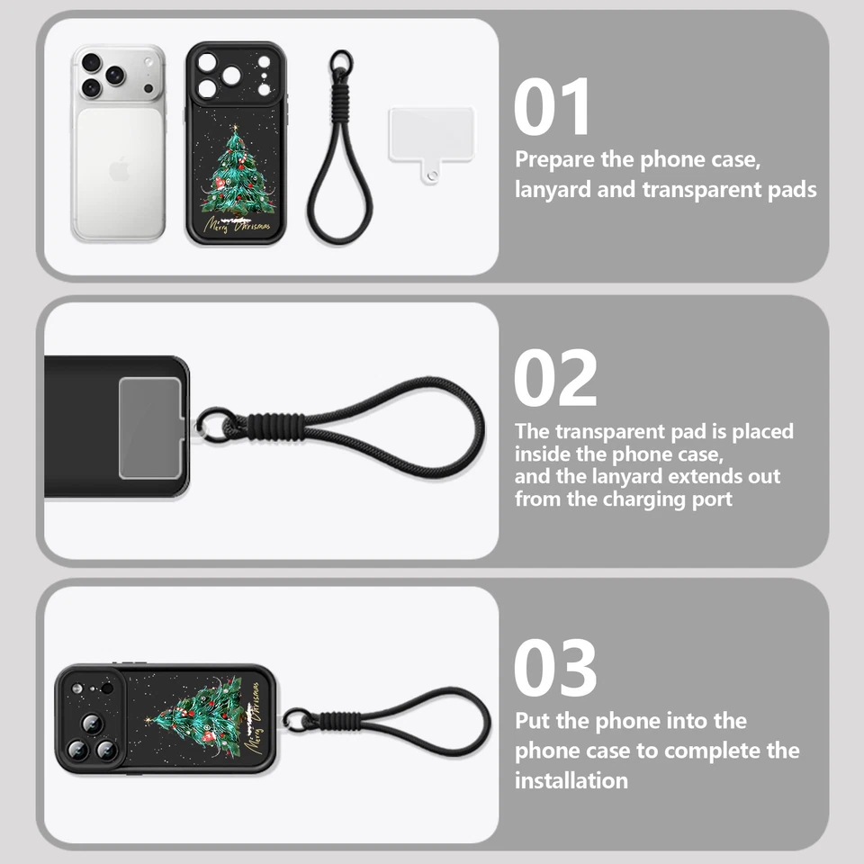 Christmas Tree Case With Strap For iPhone 17 16 15 14 Pro Max Air 13 12 11 Cover - Image 4 of 4