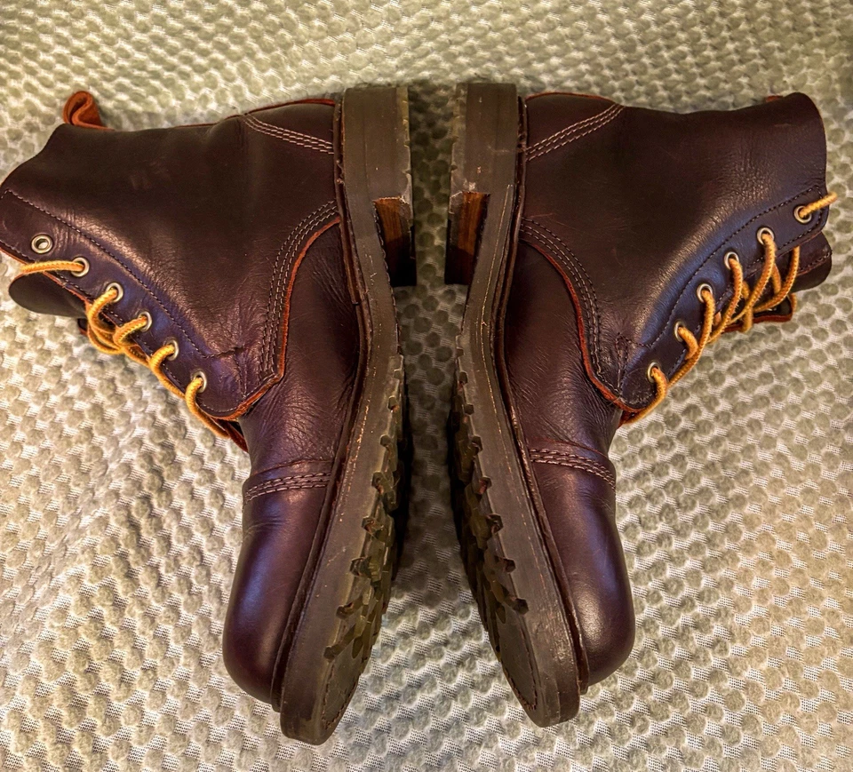 Allen Edmonds Hombres Normandía Marrón Cuero Puntera Botas Talla 8 D Foto 2 de 4