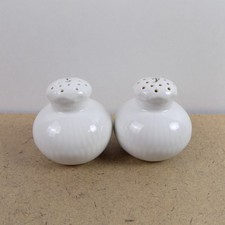 Royal Copenhagen White Half Lace Salt & Pepper Shakers 2.25" Tall VGC Denmark