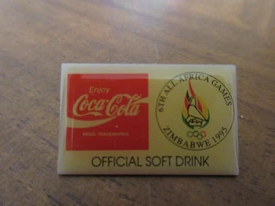 Coca-Cola Pin Africa Games Zimbabwe 1995 selten - Bild 1 von 2