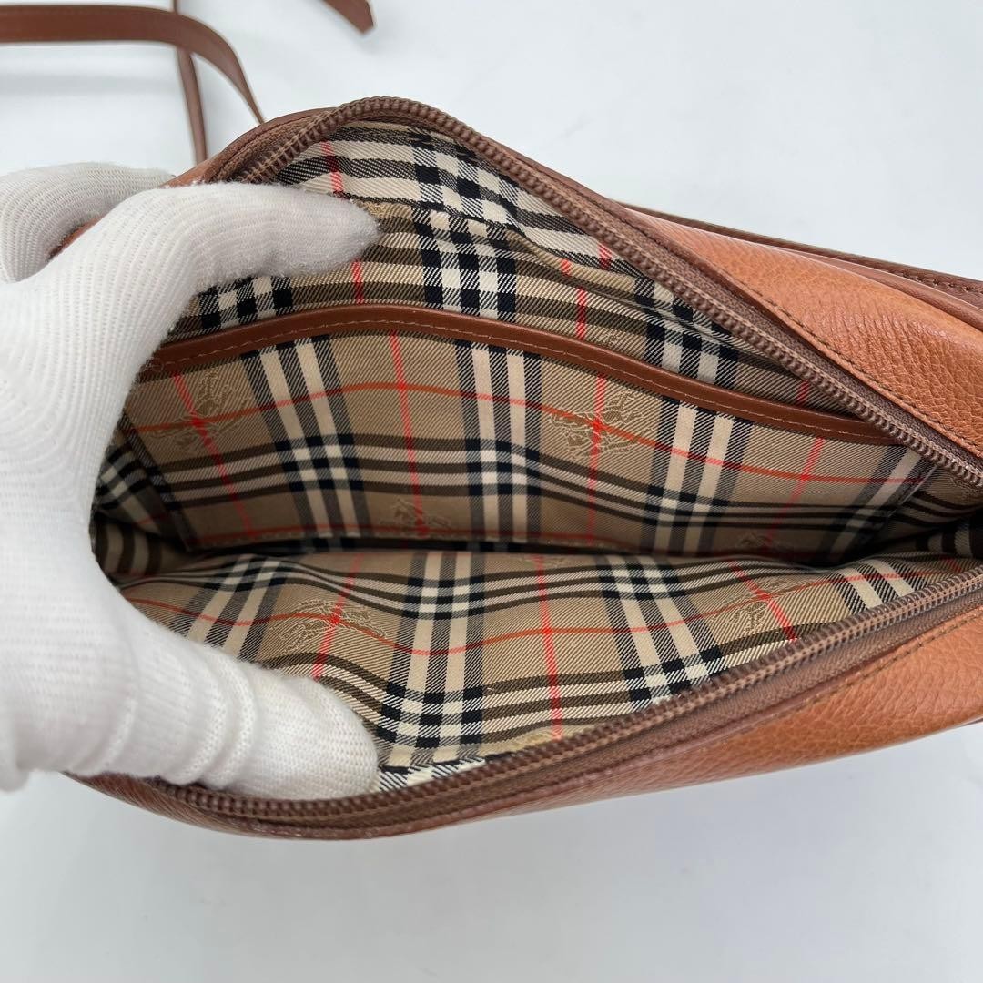 Used Authentic Burberrys Shoulder Bag Crossbody Leather Brown JAPAN 452389 thumbnail 12