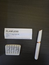 New Finishing Touch Flawless Dermaplane Glo Sonic Facial Exfoliator, Electric