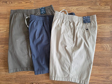 St. John's Bay Men's Big  Tall Deck Stretch Shorts 2XL 4XL Gray Khaki Olive NEW