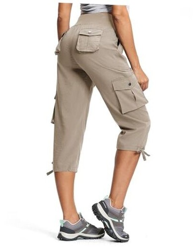 Capri Pants for Women Breathable UPF 50+ Womens Cargo Capris for Summer with 8