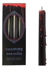 Vampire Tears Black Candles - Set of 4 Bleeding Candles - Gothic Rituals Hall...