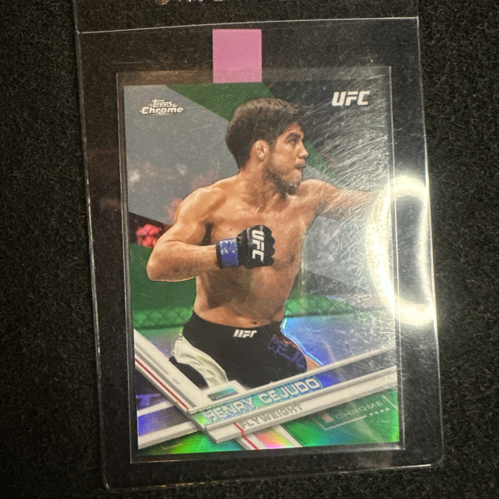 2017 Topps Chrome UFC Green Refractor Card #73/99 Henry Cejudo #27 1st Chrome