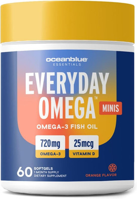 Oceanblue Omega-3 Supplement for Women | Burpless Fish Oil 720Mg with Vitamin D3