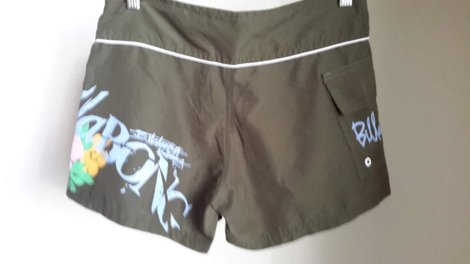Billabong Vintage Women Size S Brown Floral Retro Board Shorts Made in Australia - Image 2 of 4