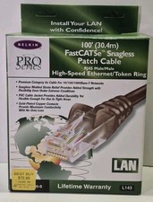 Belkin Pro Gray CAT 5E Ethernet Cable 100 Feet Lifetime guarantee  SEE DESC 