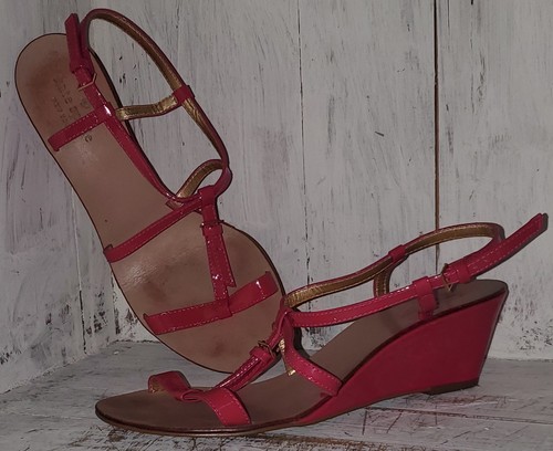 Kate Spade Hot Pink Keilabsatz Sandalen Schuhe Größe 7-1/2 7,5 Damen *S25 - Bild 1 von 6