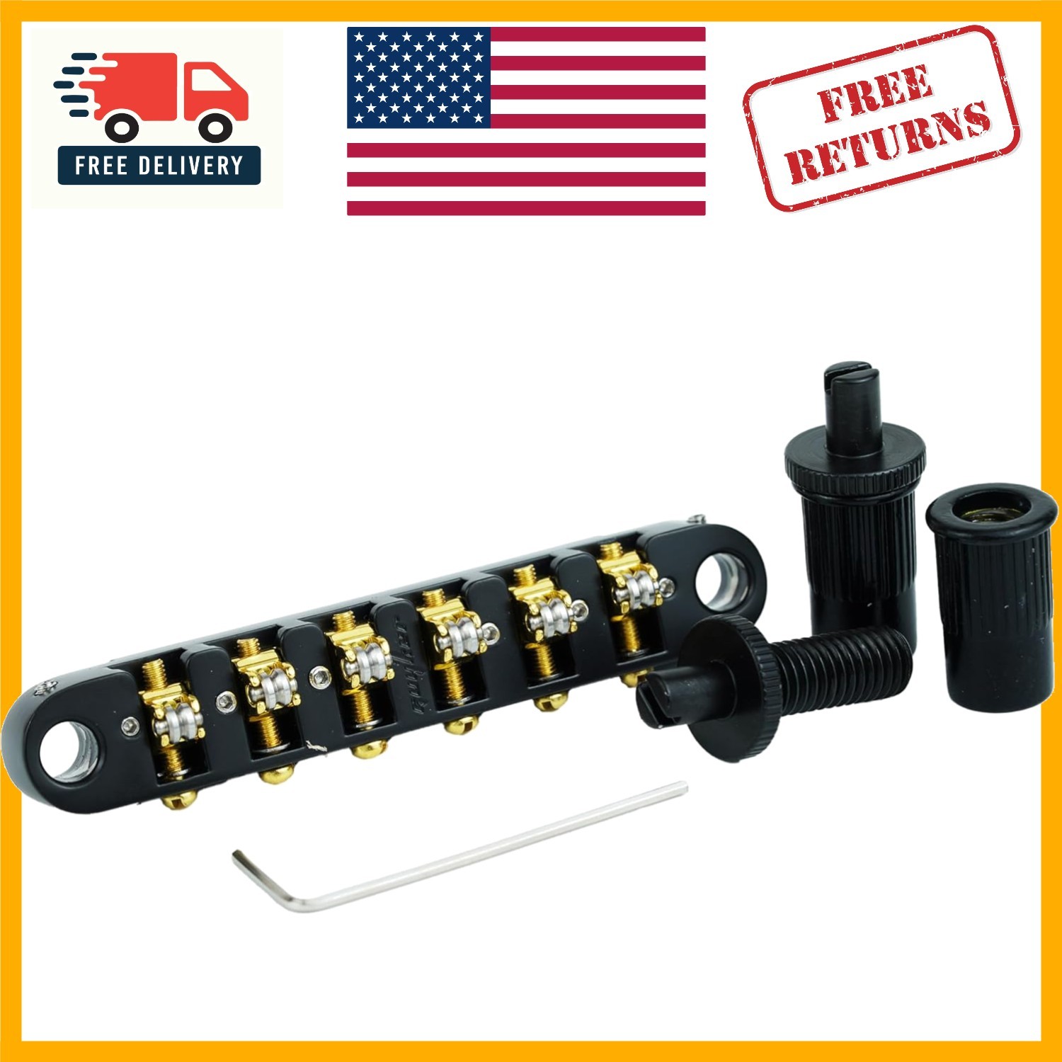 Durable Zinc Roller Saddle Locking Bridge - Elevate Your Guitar's Performance
