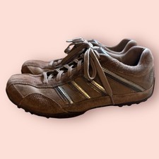 SKECHERS Y2K Leather Lace Up Oxford Shoes Womens Size 8.5 Brown Vintage