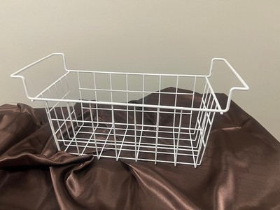 Homics white coated wire freezer bin shelf basket organizer, 17.5'' NEW
