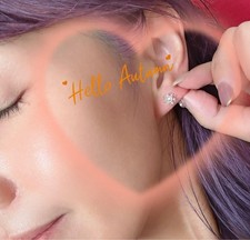 Sale❣️k18 white gold small sun flower pearl earrings