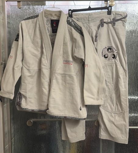 Jiu Jitsu Gi Set Heavyweight Jacket 60” Cuff To Cuff Pants 40x27 Mended Size A1