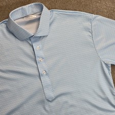 Collars and Co Men's Dress Collar Stretch Polo Shirt Size M Vantage Sky Blue