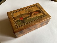 ANTIQUE "JAPANESE “HIMITSU BAKO"  WOODEN PUZZLE BOX Mount Fuji Japan