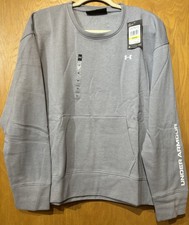 NWT Under Armour UA Shoreline Terry Women's Crew Neck Sweatshirt Gray size M