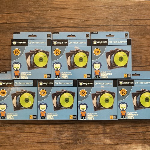 VTG Y2K Napster Brand Logic Case CD/DVD Sleeves Lot of 7 50 Sleeves Per Pack New - Picture 2 of 8