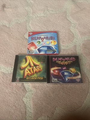 Lot of 3 PC Games   Bejeweled 2, Bejeweled Twist, Atari Arcade Hits   Open Box