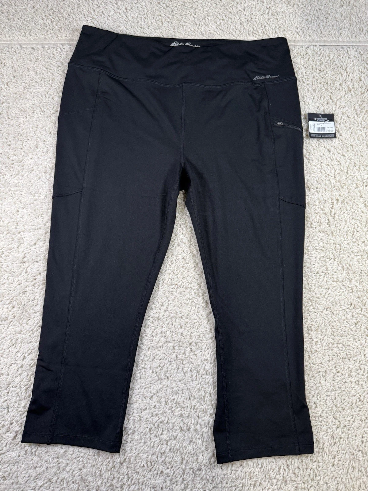 Eddie Bauer Black Traverse Trail Capri Pants Size Xl NWT