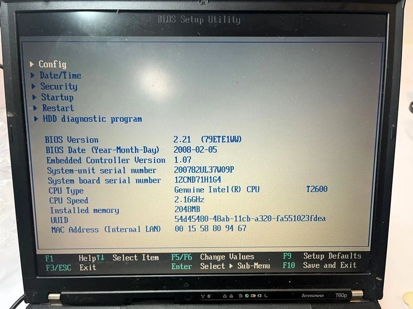 IBM THINKPAD Intel Core Duo t2600 2.166hz 2GB Foto 2 de 4