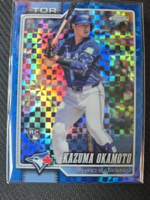 2026 Topps Chrome Kazuma Okamoto RC Blue RayWave Refractor /150 #78 Blue Jays