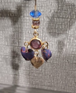 Holly Yashi 3 Hearts Niobium Dangle Earrings & GF Ear wires