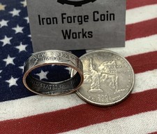 New York NY Handcrafted Washington Quarters coin ring Sizes 5-10 2001