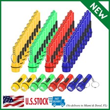 48 Pieces Mini Flashlight Keychain Bulk Assorted Colors Lightweight, Portable
