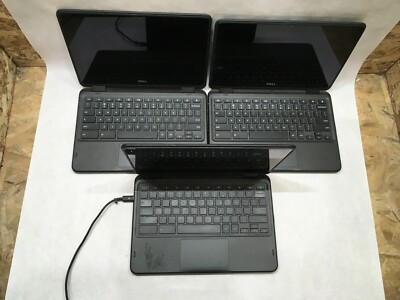 Dell Chromebook 5190 2in1 Lot of 3 Celeron 32 GB Storage For Parts or Repair- FT