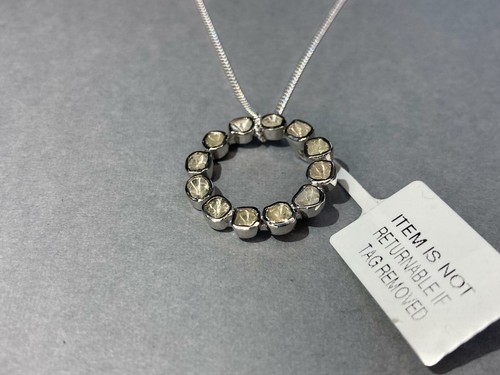 Beautiful Polki Diamond 0.5 Ct, Circle Pendant + chain Sterling 925 - Picture 3 of 4