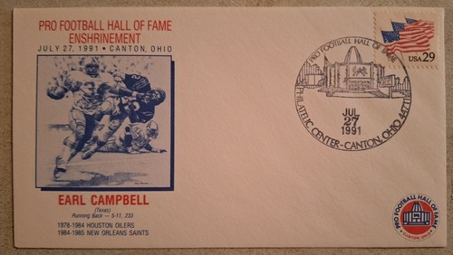 🏈NFL HOF GAMEDAY Program🏈 FIRST DAY Cover 🏈EARL CAMPBELL ART SERIES Autograph - Picture 5 of 6