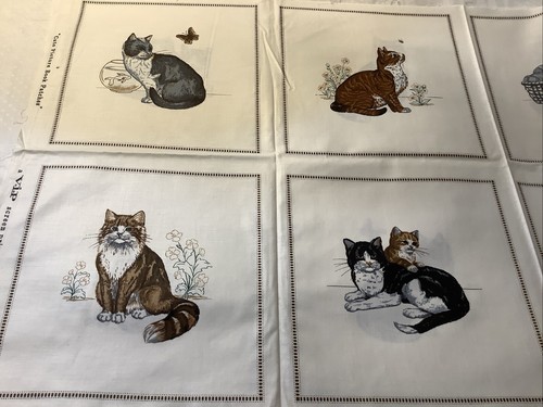 64🌟Vintage Schnitt & Nähen Panel (10) 8" Bilderbuch Patches - Hauskatzen