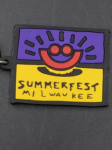 Milwaukee Summerfest Keyring pliable, Soft rubbery 1.25x1.5" WI Wisconsin - Picture 2 of 3