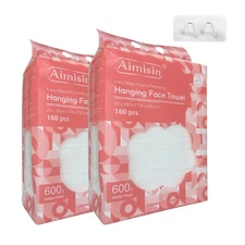 Aimisin Hanging Disposable Face Towel, 160ct/pack Ultra-Soft & Thick Dry Wipes