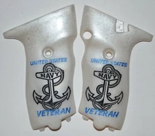 Hi Point JCP-40, JHP - 45  pistol grips Navy veteran engraved on pearl plastic