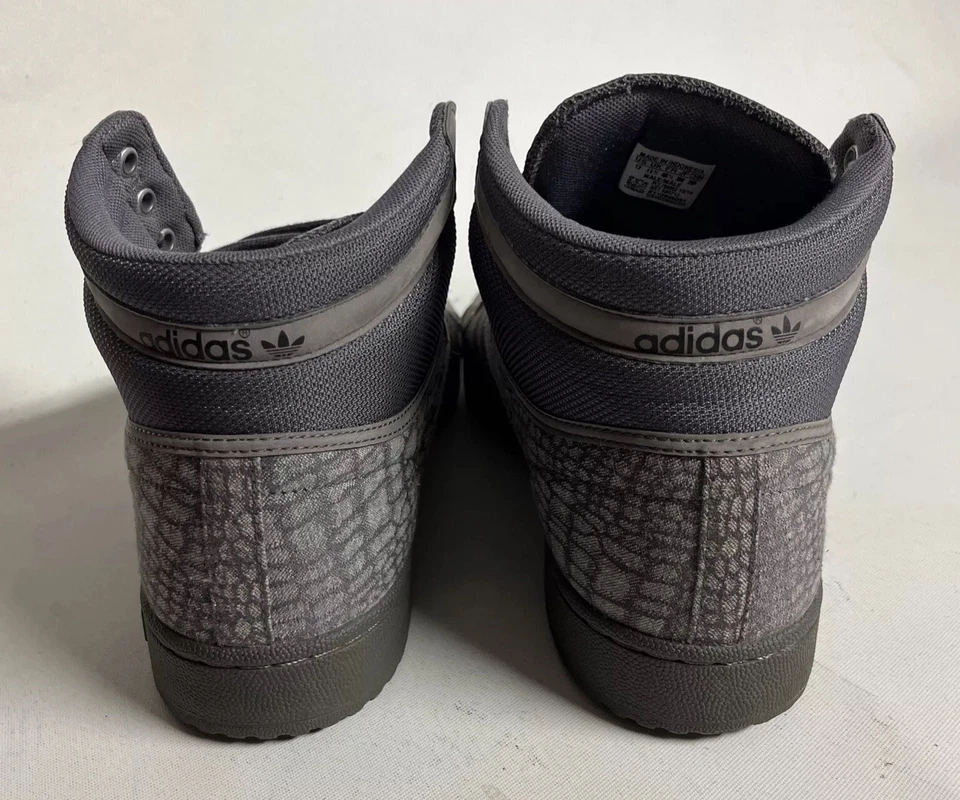 Nice Adidas Top Ten Men’s Sz 12 Gray Snake Reptile Skin High Top Athletic Shoes - Image 4 of 4