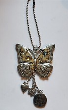 GANZ BUTTERFLY CAR CHARM WITH CHAIN FOR REAR-VIEW MIRROR BE THE CHANGE