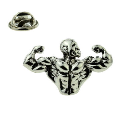 Muscle Man Flexing His Bizeps Anstecknadel Abzeichen AJTP970