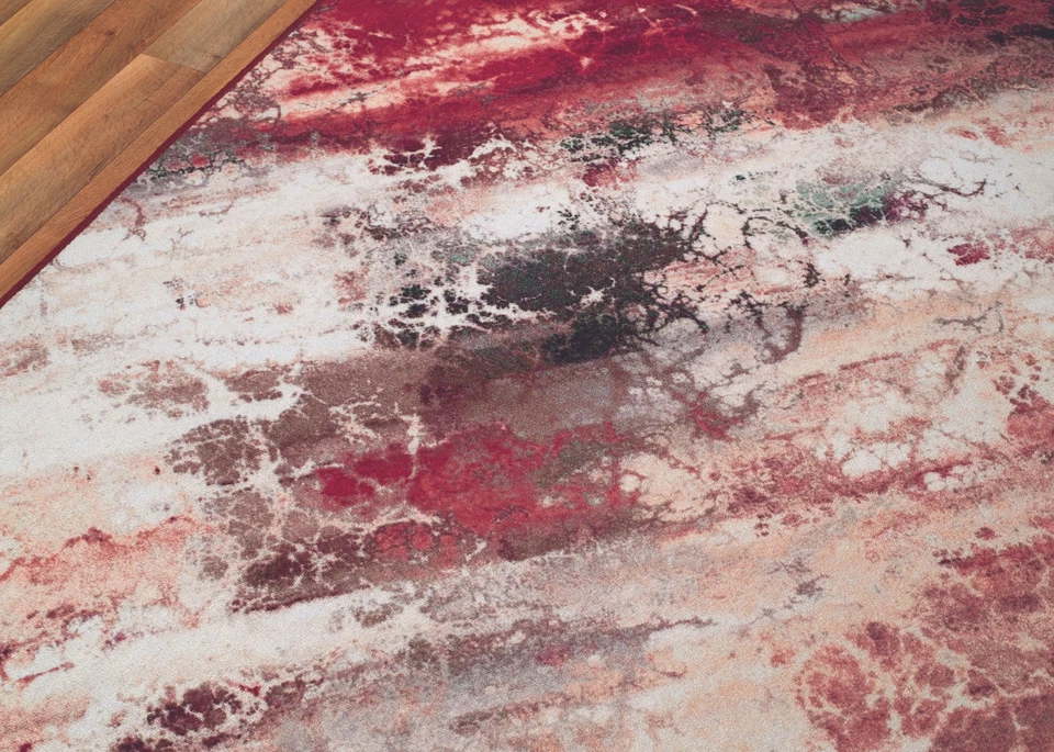 Alfombra moderna multicontemporánea abstracta Galaxy - Alfombra trasera de goma antideslizante Foto 3 de 4