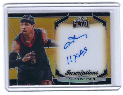 ALLEN IVERSON 2025 LEAF METAL SIGNATURE SERIES ON CARD INSCRIPTION