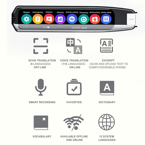 Stylo Traducteur Vocal Intelligent Stylo Traducteur 113 Langues En Ligne Pour - Photo 2/12