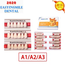 Dental Denture Acrylic Resin DIY False Teeth Upper Lower Teeth Full Set A1/A2/A3